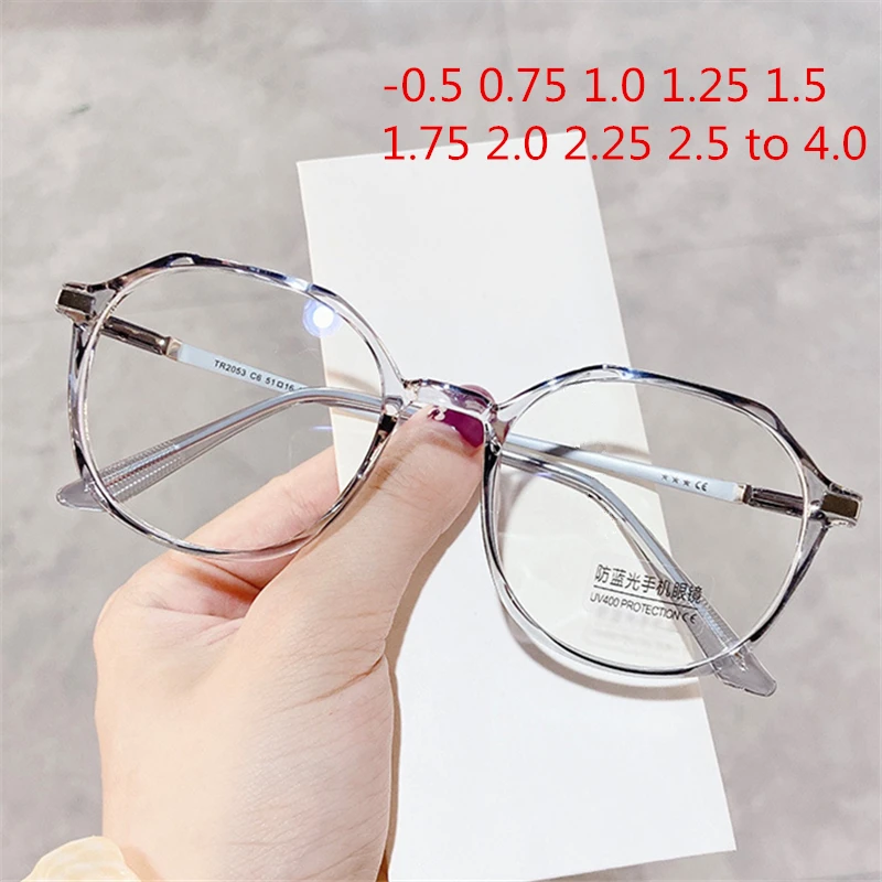 

CRSD 2021 антибликовыми свойствами светильник близорукость очки унисекс Новый Нерегулярные круглые очки по рецепту готовой очки для близоруки...