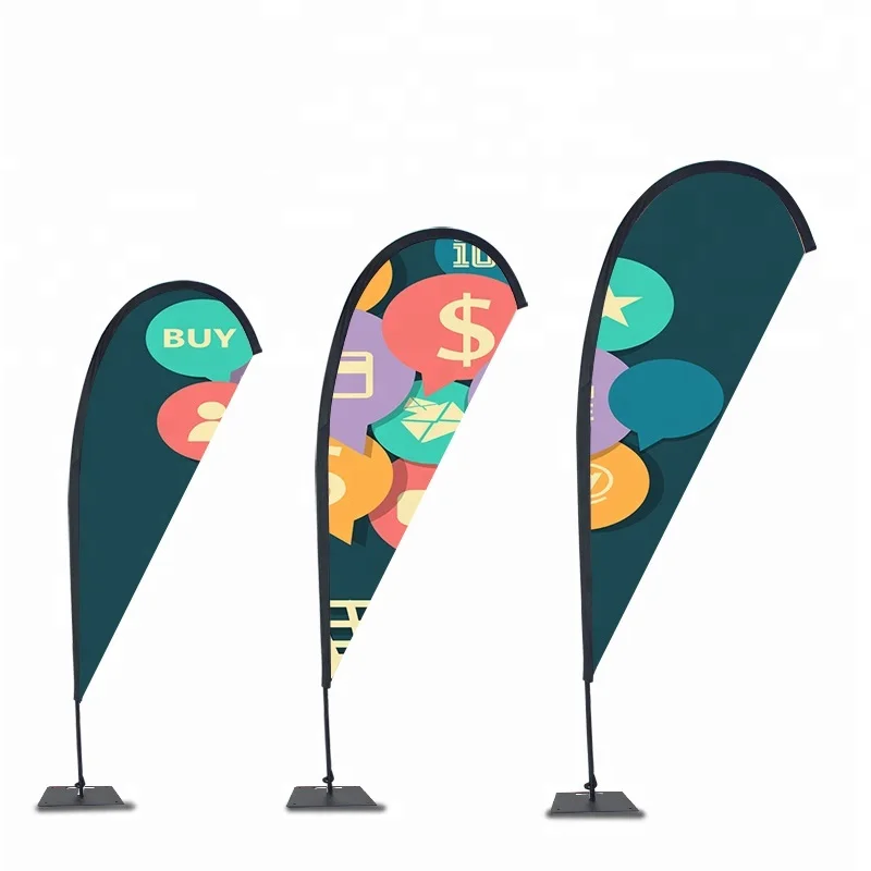 Полиэстеровый наружный рекламный пляжный флаг с логотипом на заказ