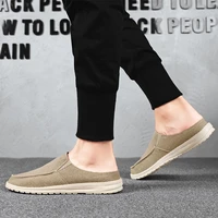 men casual shoes canvas slip on 2021 man loafers breathable new male outdoor classic walking flats driving shoes plus size 39 48