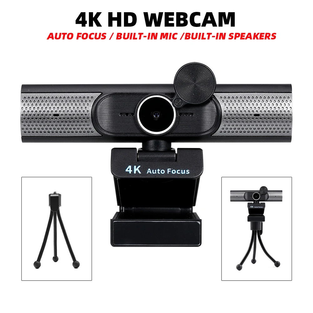 Веб-камера 4K с автофокусом встроенный микрофон крышка для конфиденциальности HD |