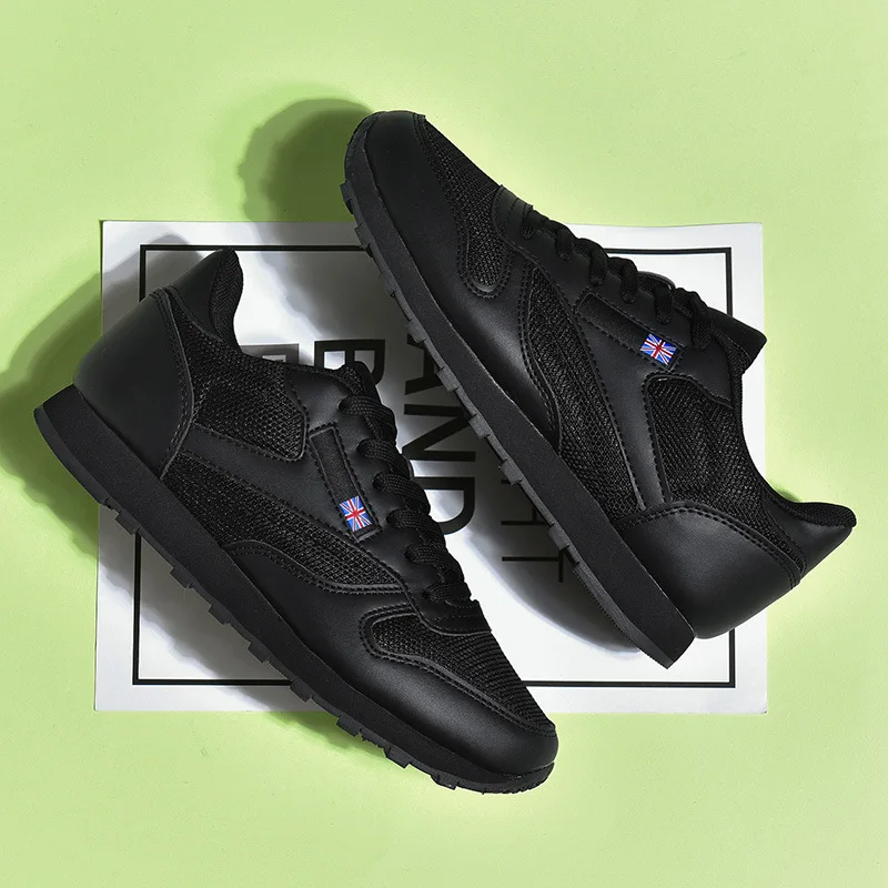 

Men Shoes Lightweight Breathable Couple Sneakers Men's Women's Casual Walking Shoes Solid White Black Size 46 Zapatos De Hombre