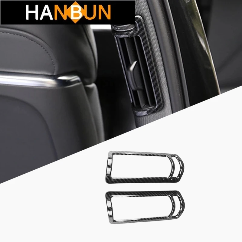 

Car Styling Carbon Fiber Color B Pillar Air Outlets Frame Decoration Cover Trim For Audi A6 C8 2019-20 Interior Accessories