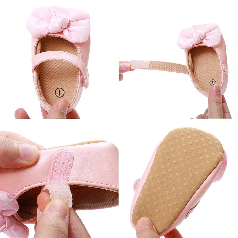 Zapatos de primeros pasos para beb&eacute;, calzado s&oacute;lido de PU para reci&eacute;n nacido, suela suave, primavera y oto&ntilde;o-5