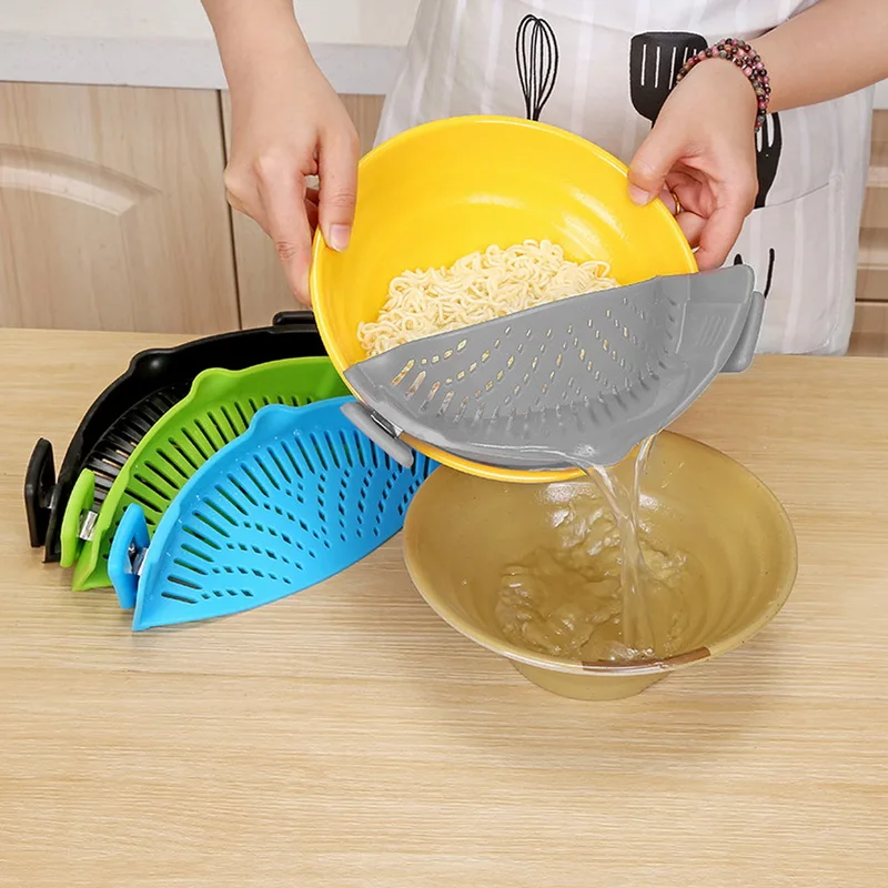 Hoomall силиконовая дуршлаг кухонный зажим на сито для кастрюли слив слива жидкости