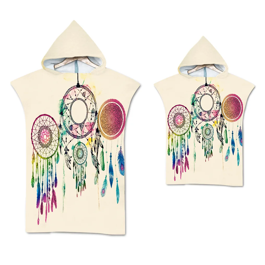 Дорожное быстросохнущее пляжное банное полотенце из микрофибры с капюшоном и