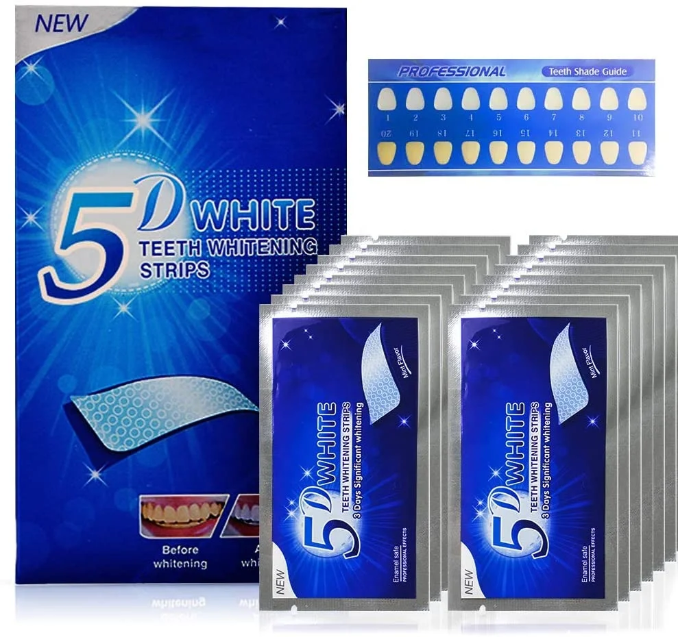 

5D White Teeth Whitening Strips Professional Effects White Tooth Soft Bristle Charcoal Toothbrush Dental Whitening Whitestrips