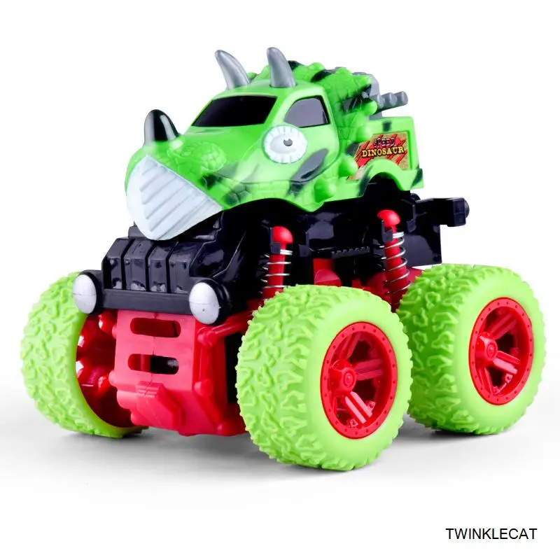 Dinosaur Green 1 шт., детские машинки, игрушки, монстр-Трак, инерционный внедорожник, фрикционные силовые транспортные средства для маленьких мальчиков, супер машинки, Блейз-Трак, Детские Подарочные игрушки - Цвет: Dinosaur Green