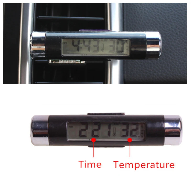 Портативные автомобильные цифровые часы 2 в 1 с ЖК-дисплеем электронные термометр