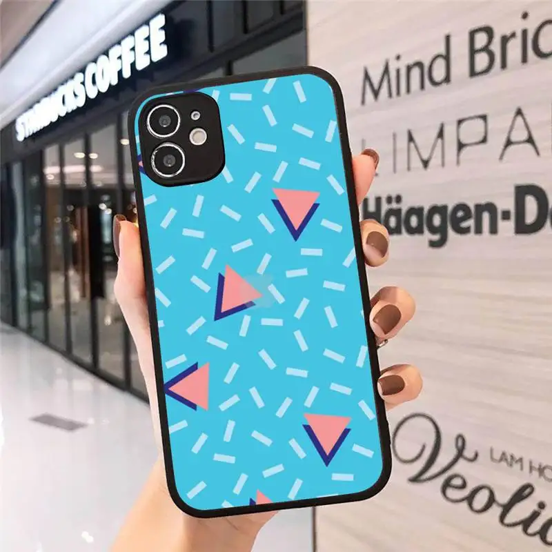 

Memphis Abstract art Pattern Phone Case matte transparent For iphone 7 8 11 12 plus mini x xs xr pro max cover