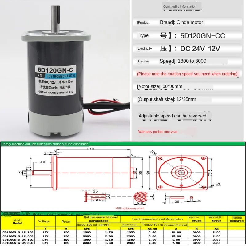 1800 Вт микро постоянного тока постоянный магнит двигатель 12v24v скорость кисти IE 2 120
