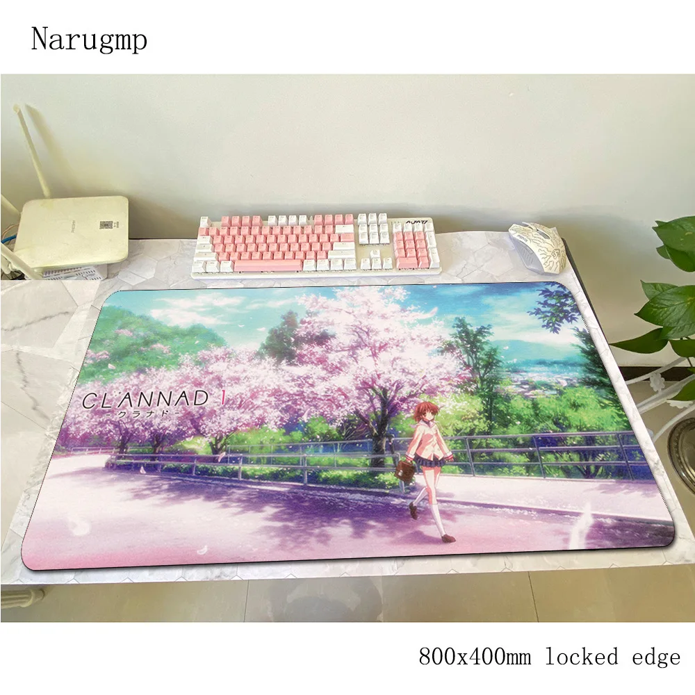 

Clannad mouse pad 800x400x4mm mats locrkand Computer mouse mat gaming accessories High-end mousepad keyboard games pc gamer