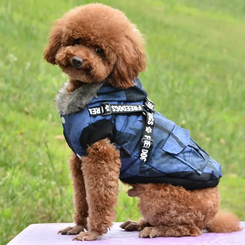 

Warm Pet Dog Clothes For Small Dog Costume French Bulldog Outfit Coat Winter Waterproof Jacket Chihuahua Harness Clothing