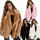 Женское шерстяное пальто из искусственного меха, модная Толстая теплая зимняя куртка с длинным рукавом, облегающее пальто, топы на молнии, уличная одежда 2021