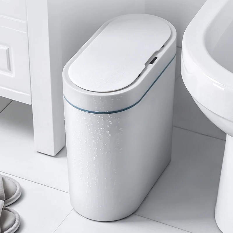 

Smart Sensor Trash Can Electronic Automatic Household Bathroom Toilet Waterproof Narrow Seam Storage Bucket Smart Home Trash Bin