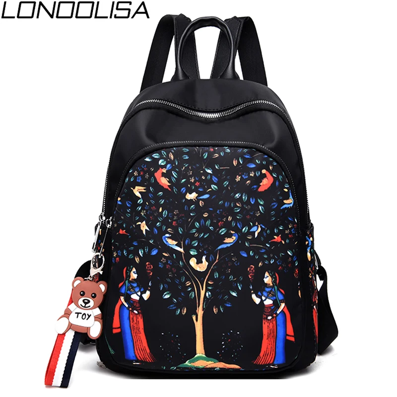 Новинка модные женские рюкзаки с принтом Mochila Feminina милый медвежонок подвеска