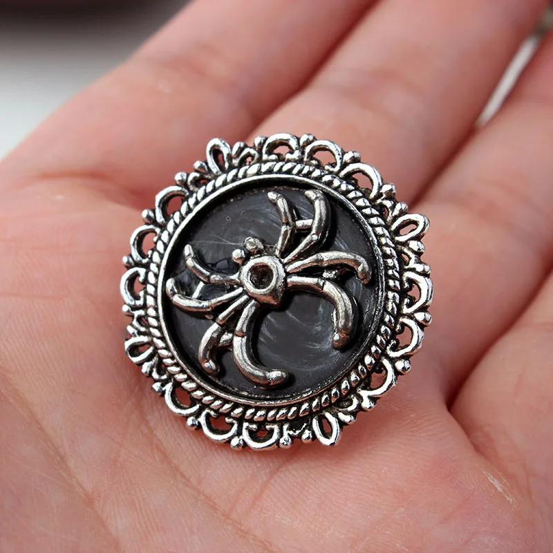 Кольца злого паука для женщин готические ювелирные изделия красный камень