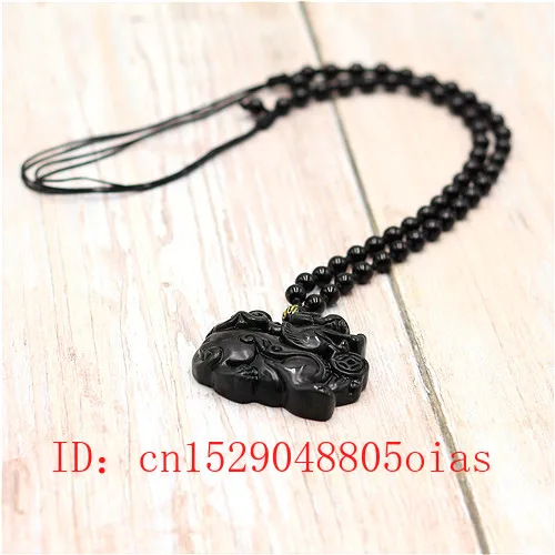 Ожерелье с подвеской в виде дракона из натурального нефрита черного и зеленого