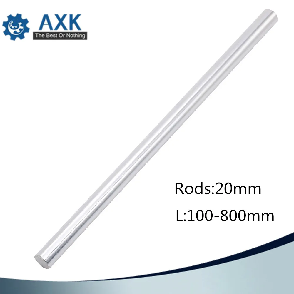 

AXK Bearings 1pcs d: 20mm L 100-800 mm 3D printer rod shaft 20mm linear shaft 100mm chrome plated rod shaft CNC parts 100-800mm