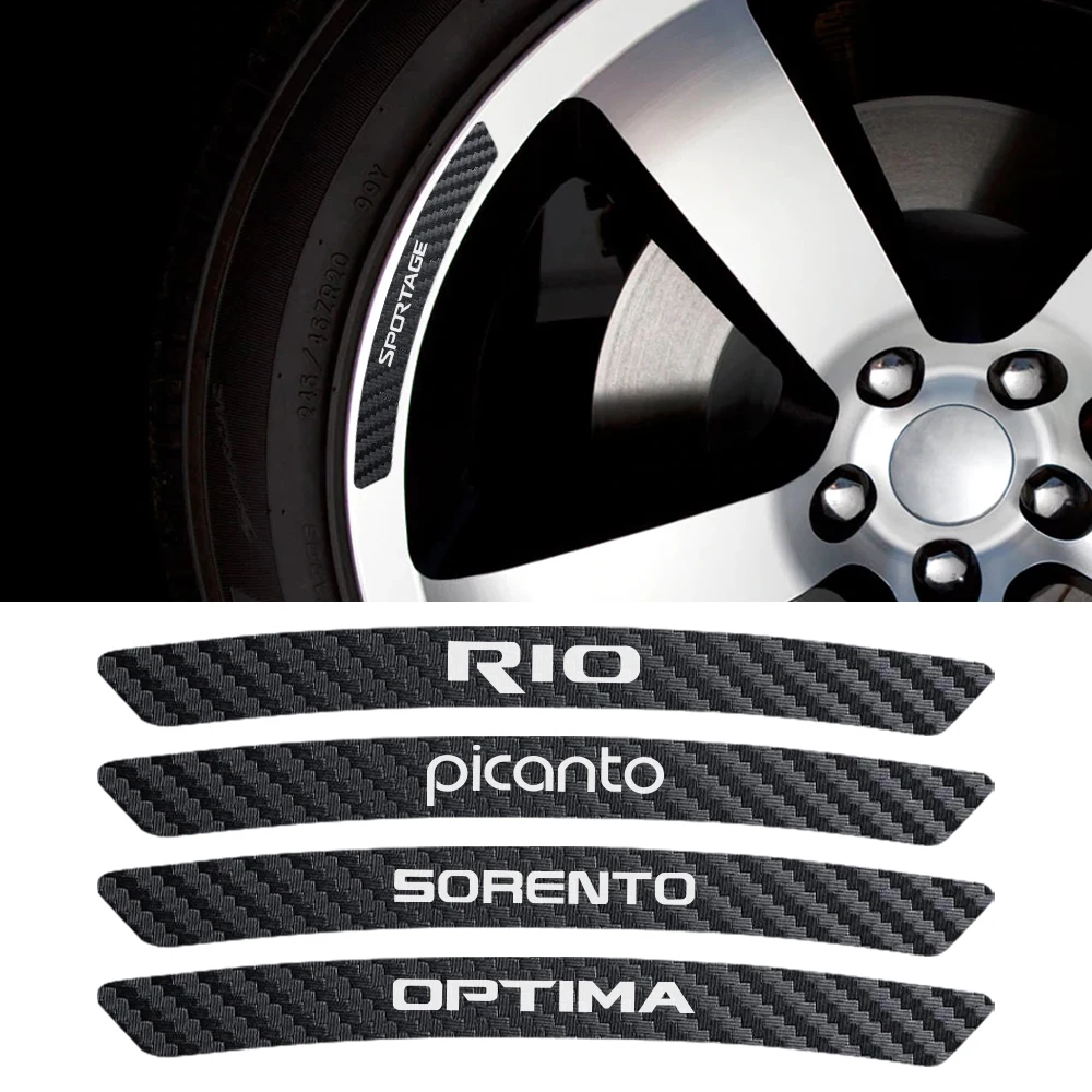 Автомобильные наклейки на обод колеса для Kia Sportage Rio Picanto Sorento Ceed Optima Soul K9 Hub