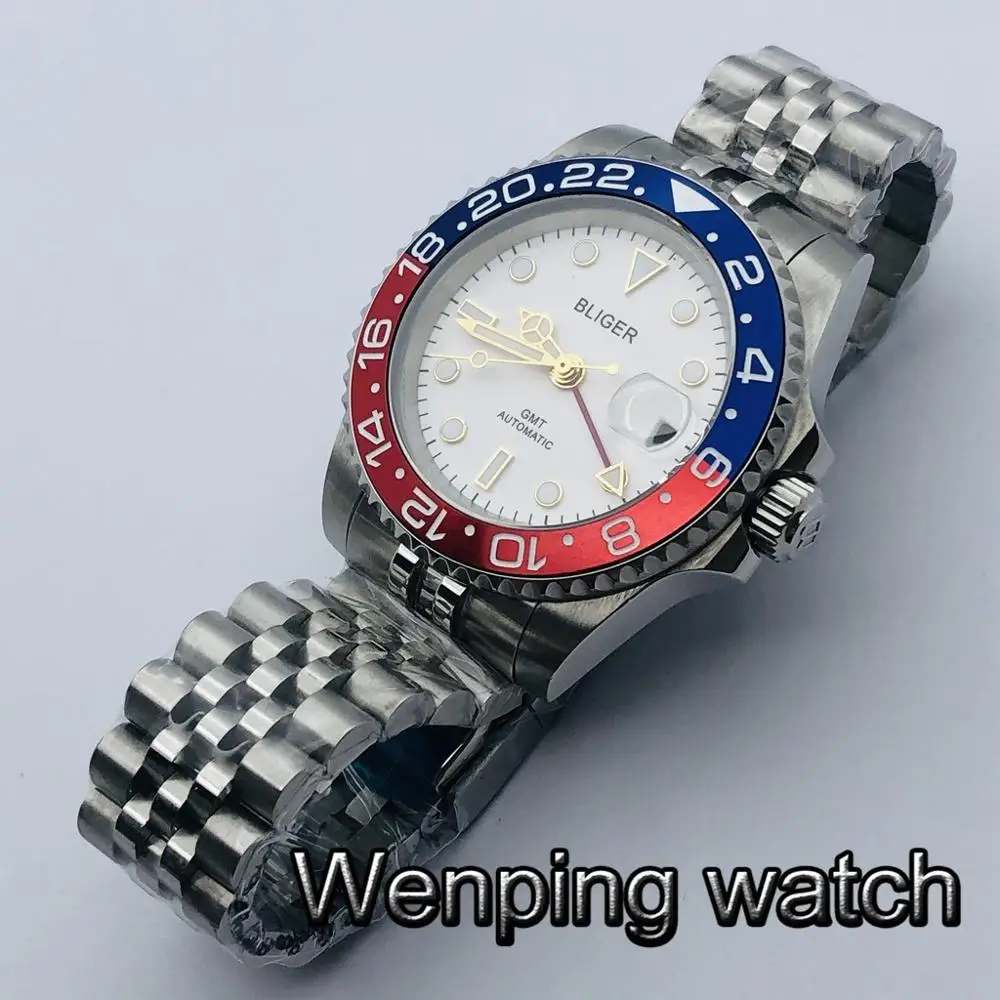 Мужские повседневные Роскошные деловые часы Bliger 40 мм с белым циферблатом и датой