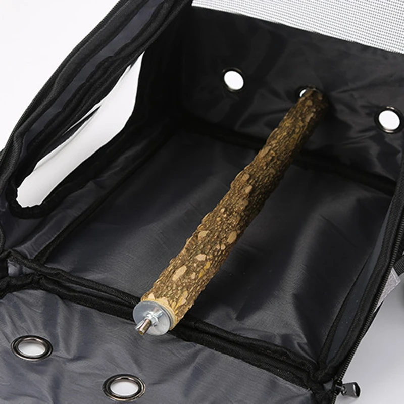 

Pet Parrot Backpack Bird Travel Carrier Outerdoor Bird Transport Cage Breathable Parrot Backpack Travel Hiking Black