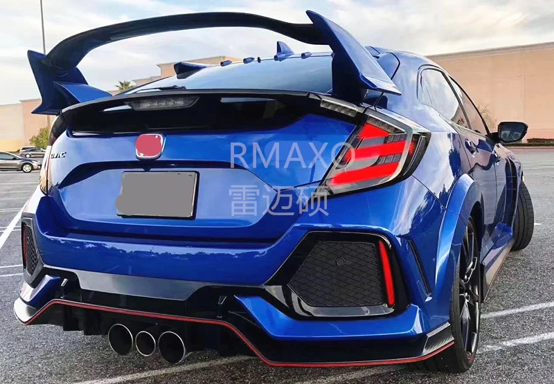 Для civic хэтчбек спойлер 2016 2019 Civic T R Спойлер 3PS ABS материал заднее крыло автомобиля
