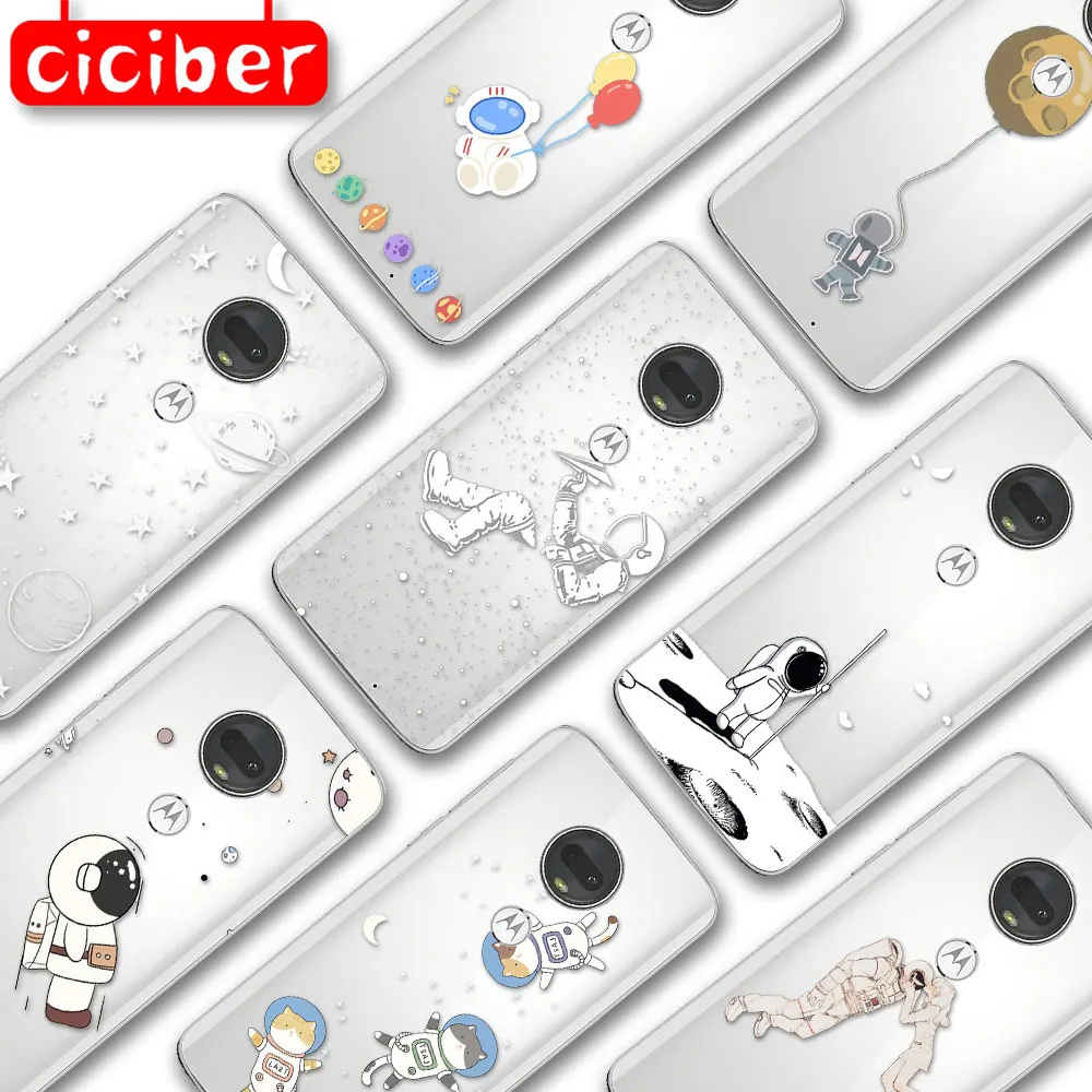 

Astronaut Phone Case For Motorola Moto G10 G9 G8 G7 G5 G5S G6 E5 E6 E7 Plus Play Power Soft Silicone TPU Protection Back Fundas