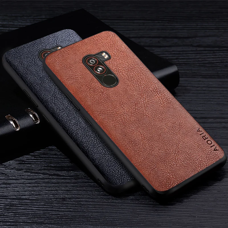 Leather Case For Xiaomi Pocophone F1 High Grade Texture Retro Litchi Pattern Luxury Back Cover for xiaomi poco f1 phone case