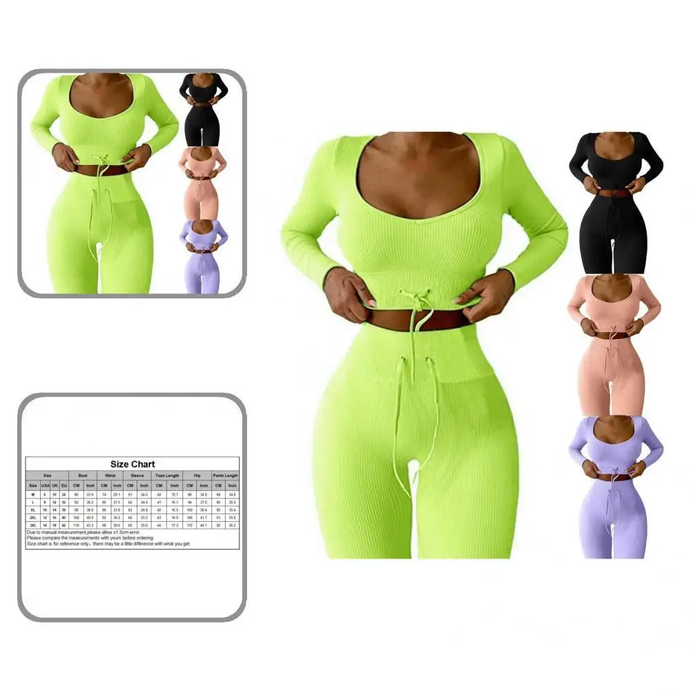 

1 Set Women Sport Outfits Sexy Stretchy High Waist Machine Wash Lady Tracksuit Lady Tracksuit for Jogging