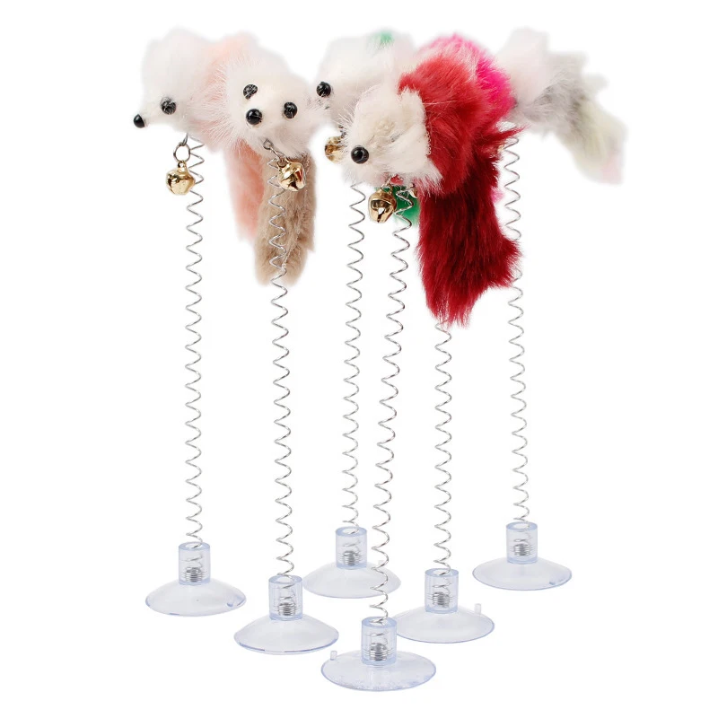 Игрушки для кошек эластичные перья накладная мышь нижняя присоска игрушки котят