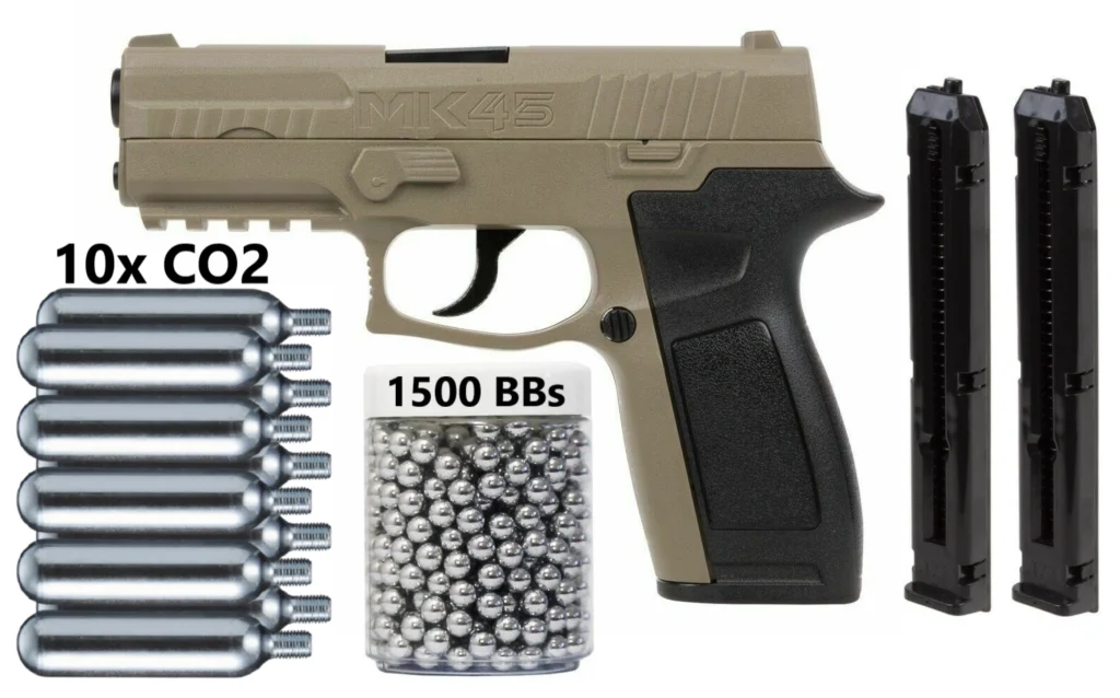 Crosman MK45 CO2 .177 Cal BB полуавтоматический пневматический пистолет 480 FPS 20rd Mag Wall