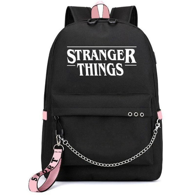 Рюкзак Stranger things Kpop рюкзак с usb зарядкой розовые сумки аниме мужские