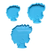 afro female coaster epoxy resin mold beauty explode head rolling tray silicone mould diy crafts jewelry decor tool