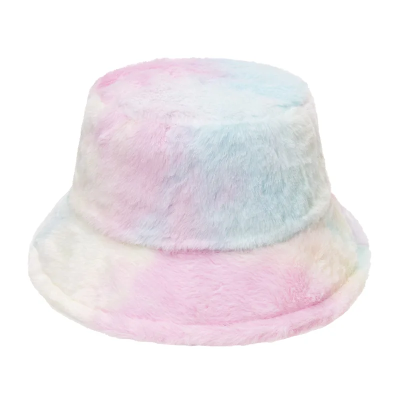 

Winter Bucket Hat Faux Fur Fisherman Cap Warm Windproof Hat for Women
