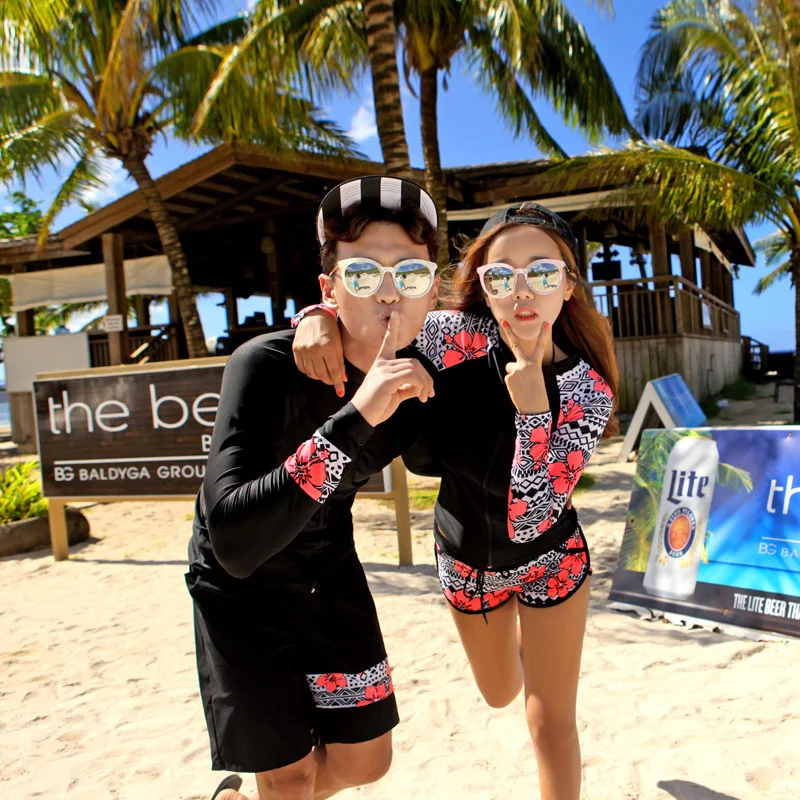 Женский купальник с длинным рукавом комплект бикини защитой от УФ-лучей 5