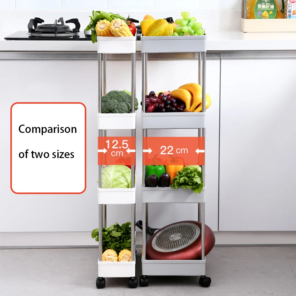 

Kitchen Trolley cart,Rolling Utility Cart with Wheels Fridge Standing Shelf Cart Trolley for Bathroom Storage Rack