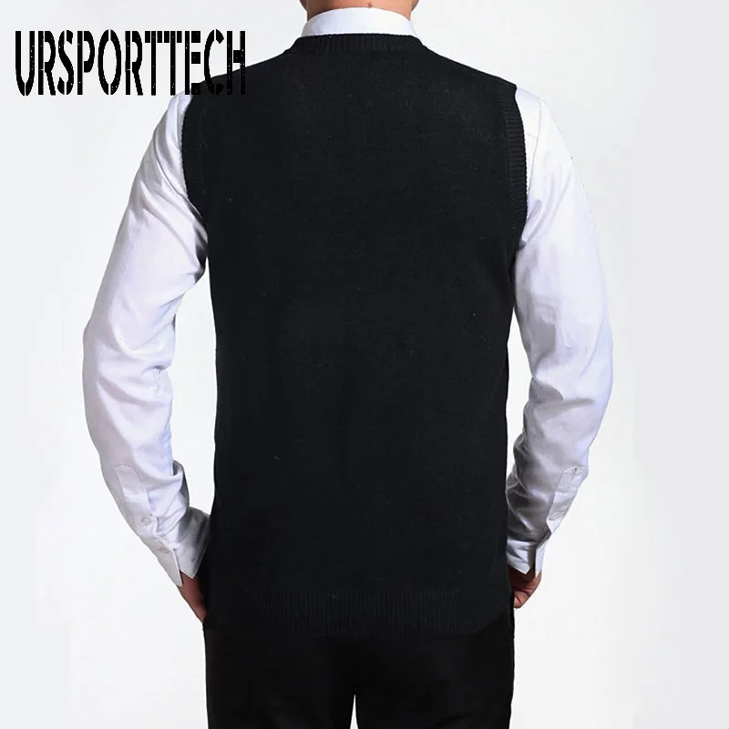2020 New Arrival Solid Color Sweater Vest Men Cashmere Sweaters Wool Pullover Brand V-Neck Sleeveless for | Мужская одежда