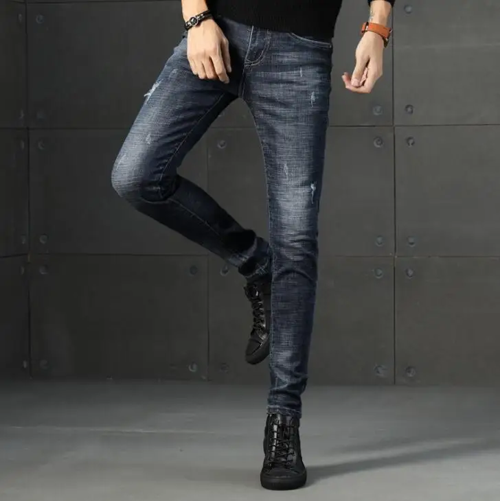 

Free Shipping 2020 High Quality Stylish Popular Long Length Men Jeans Stretch Long Male Pants