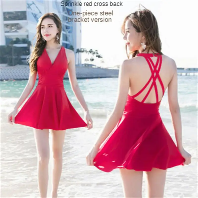 

New 2021 Split Swimsuit Sexy Ladies Boxer Conservative Hot spring Swimsuit Women Swimsuit