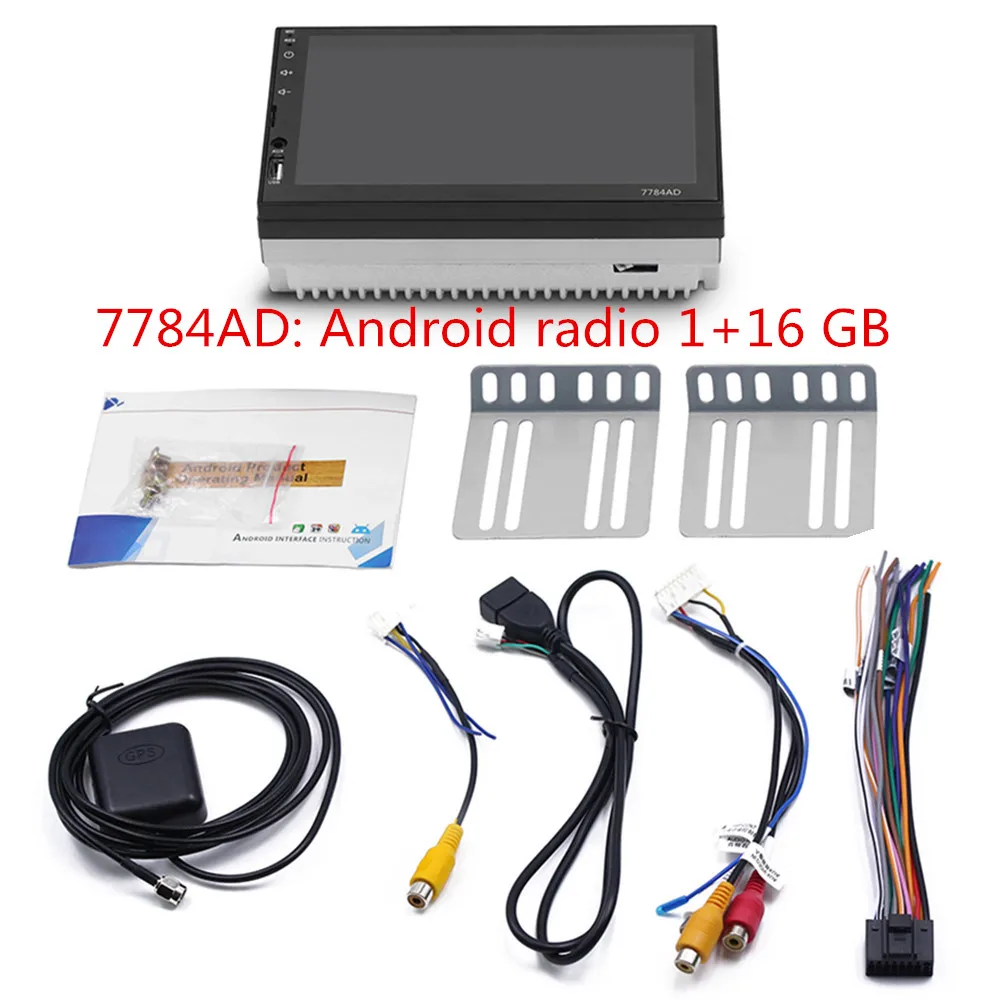7784AD-Android Авторадио " 2Din Android 7,1 автомобильный MP5 плеер gps Navi FM AM радио BT4.0 карта+ камера - Цвет: 7784AD-Android