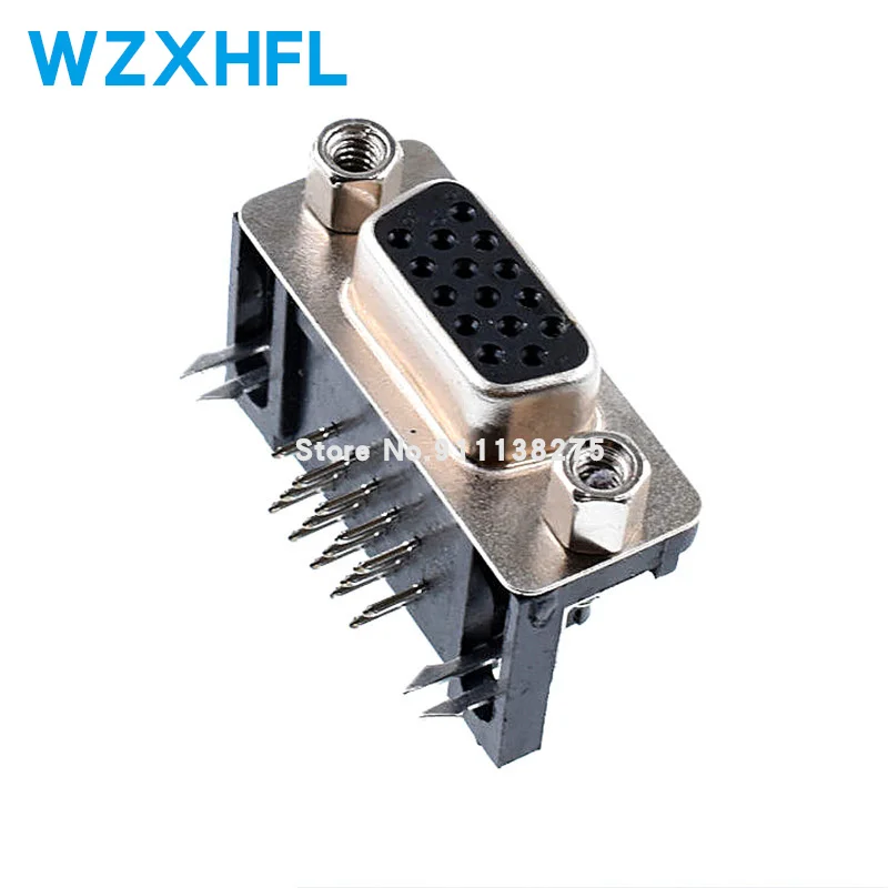 10 шт. DB15 DR15 3 ряда параллельный порт 15 Pin D Sub Female Way PCB 90 градусов Разъем розетка