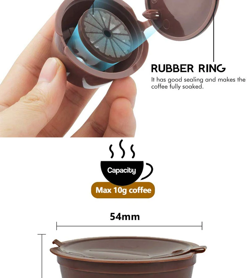 Coffee filter Refillable capsule filter cup Reusable coffee bag Barista's tools Espresso tool Compatible with nestle Dolce Gusto