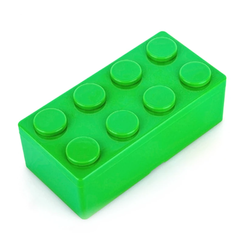 Green RectangularBox Строительный блок формы пластиковое хранение с экономией пространства коробка креативная коробка для хранения Наложенная настольная Удобная офисная коробка для хранения дома - Цвет: Green RectangularBox