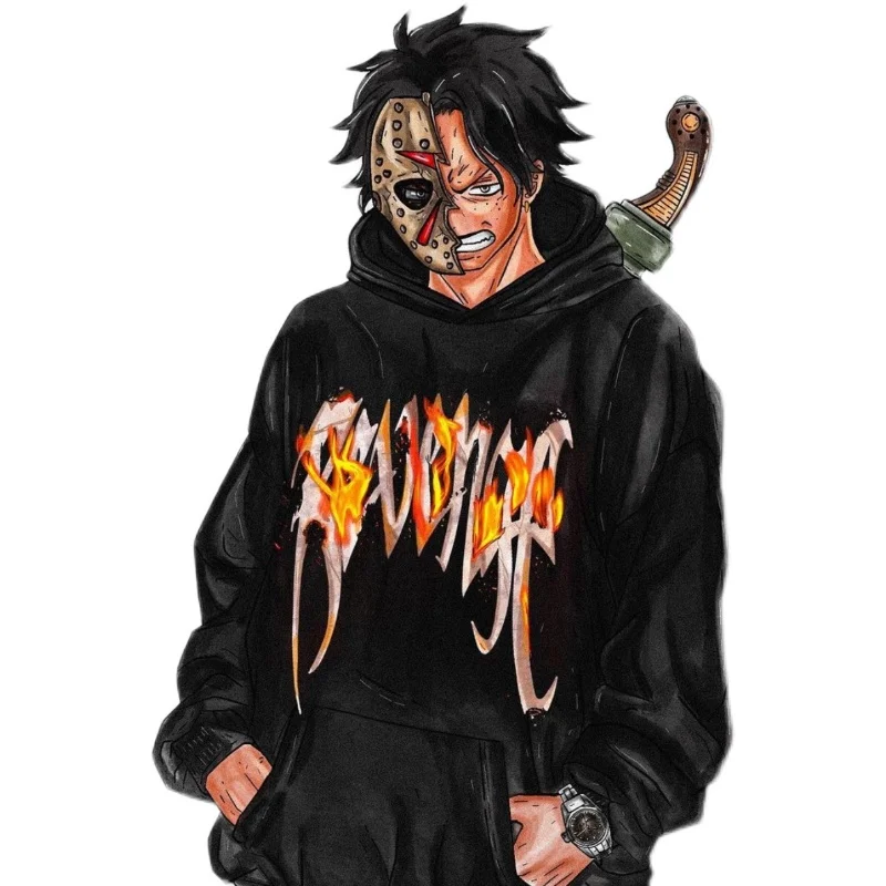 

Flame Print Revenge Vintage Hoodie Men1:1 High Quality XXXtentacion Fashion Casual Women Pullover Revenge Couple Sweatshirts