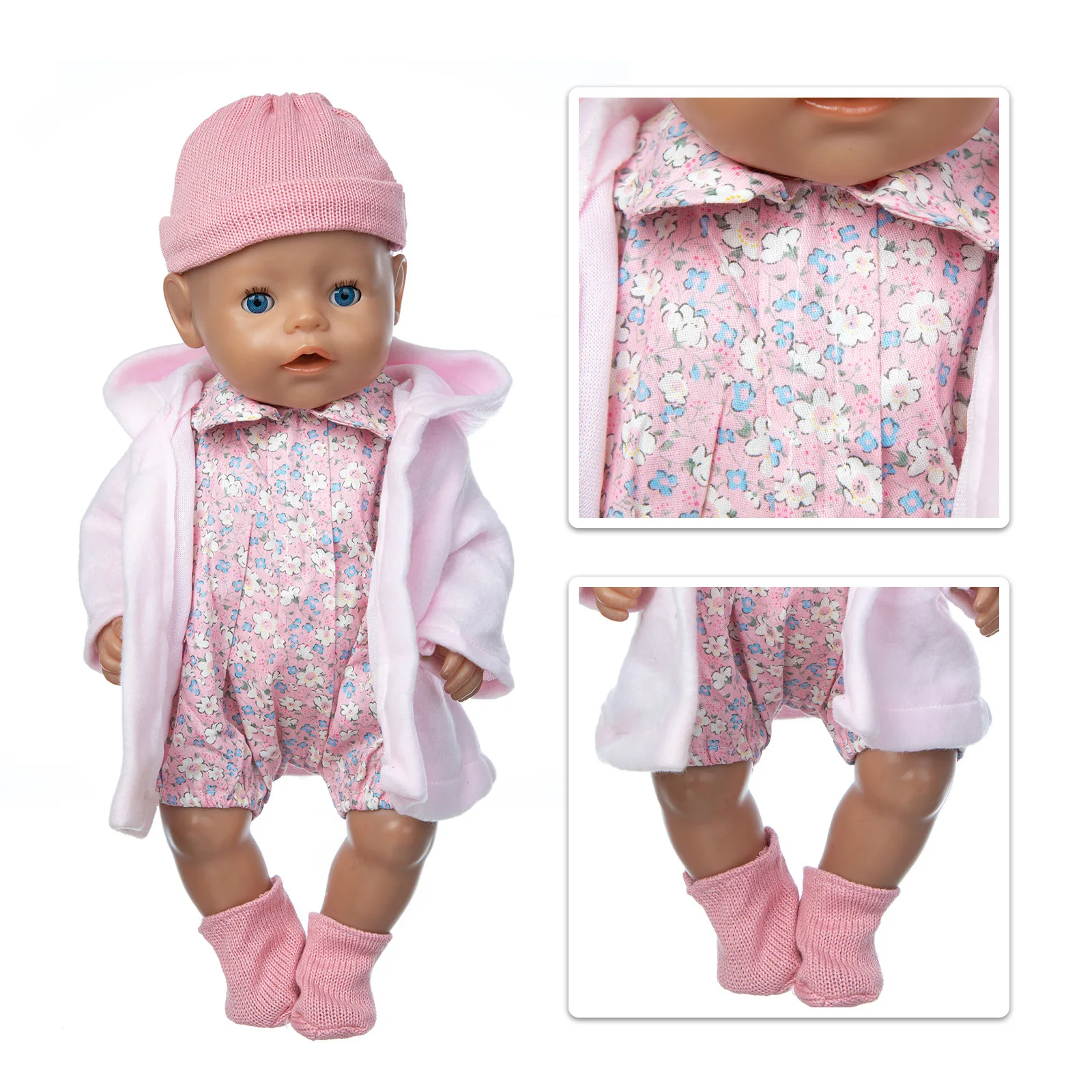 

Happy Elfin Baby New Born Fit 18 inch 43cm Doll Clothes Accessories Cute Animal Suit For Baby Birthday Gift