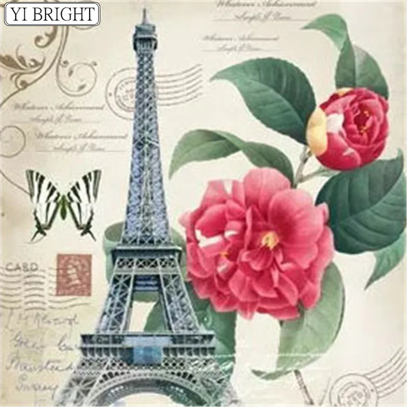 

5D Diamond Painting Flower Cross Stitch DIY Art Full Square Drill Diamond Embroidery Sale Tower Full Sets Handmade Gift