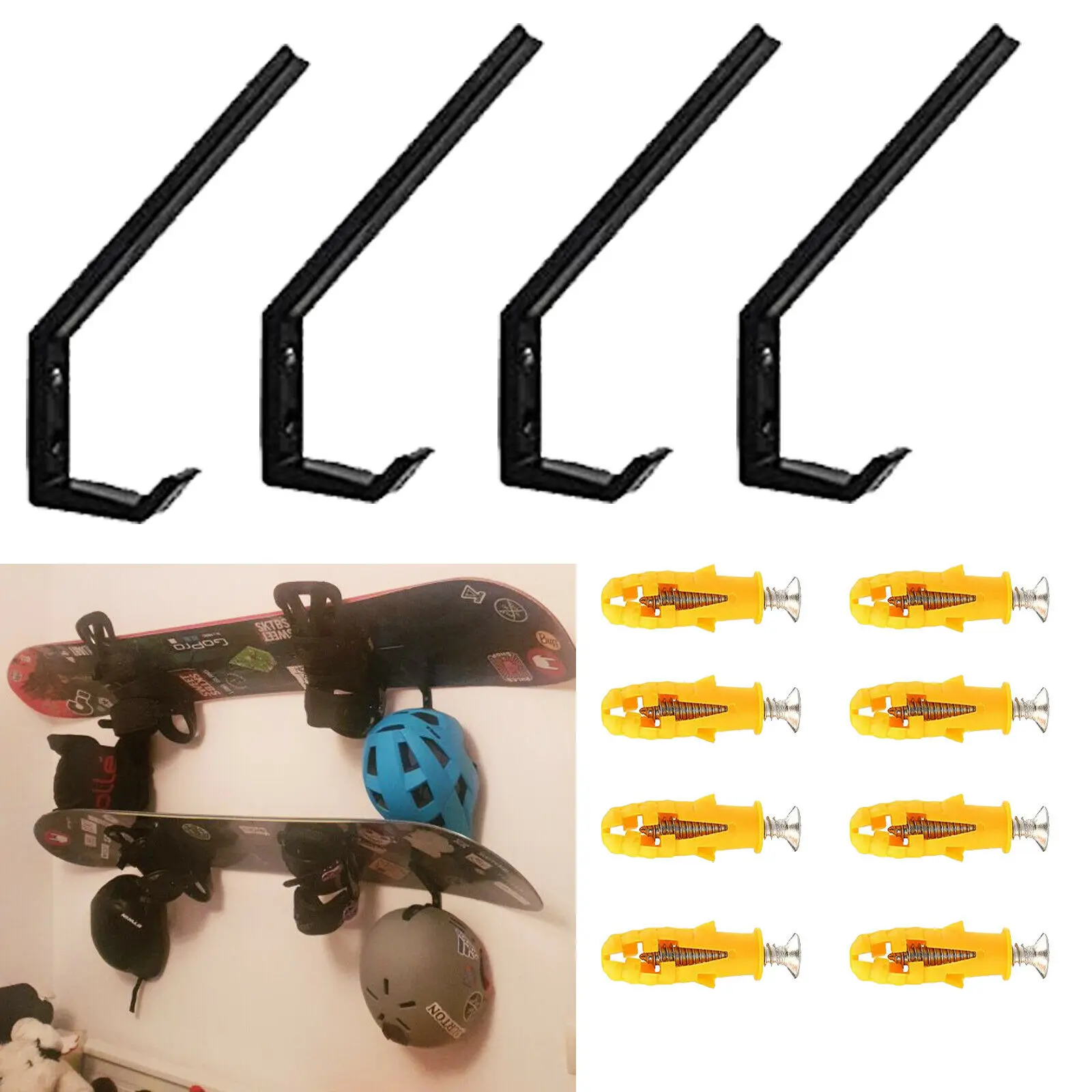 4x стойка для хранения сноуборда | Настенная вешалка держатель дисплея Дом и сад