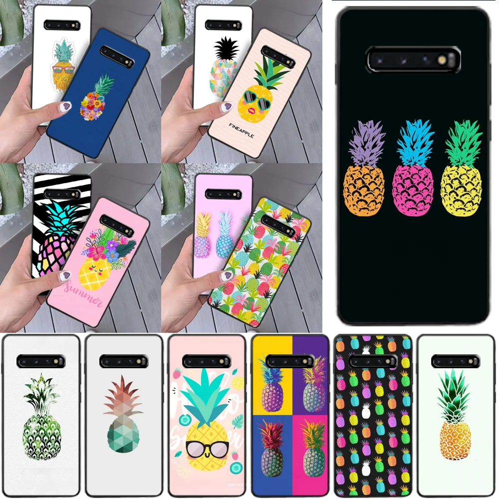 ByLoving Фрукты Ананас новое поступление черный ТПУ чехол для телефона Samsung S9 plus S5 S6