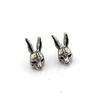 new dark harajuku punk rock rabbit stud earrings vintage old cute animal cross rabbit earrings for women girls fashion jewelry
