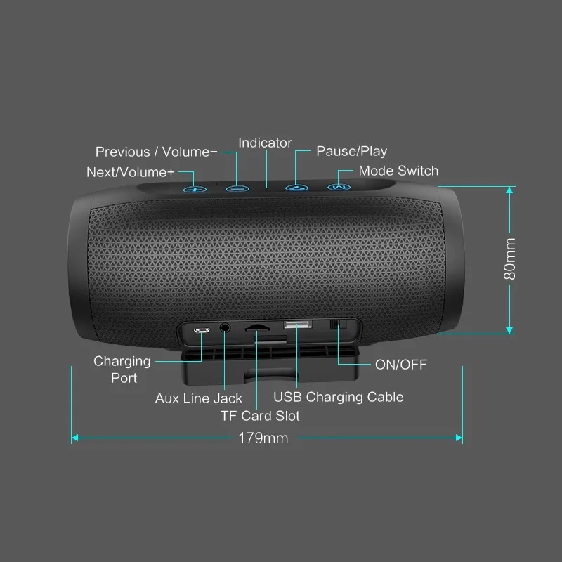 Беспроводная колонка Zealot S16 TWS Портативная HIFI сабвуфер стерео большой